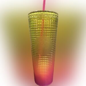 Starbucks Gradient Yellow and Pink Tumbler Summer 2022 Collection.